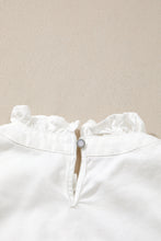 Load image into Gallery viewer, Blue Frilled Collar Flutter Sleeve Denim Top
