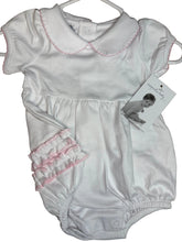 Load image into Gallery viewer, Magnolia Baby White Collared Bubble with Pink Trim
