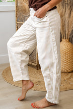 Load image into Gallery viewer, Brown Stripe Casual Barrel Jeans
