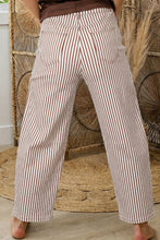 Load image into Gallery viewer, Brown Stripe Casual Barrel Jeans
