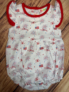 Patriotic Print Girls Bubble