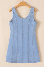 Load image into Gallery viewer, Light Wash Denim Slim Mini Dress
