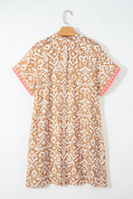 Load image into Gallery viewer, Blue Western Fashion Print Striped Color Block Patchwork Shift Mini Dress
