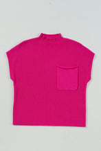 Load image into Gallery viewer, Pocket Ribbed Knit Short Sleeve Sweater

