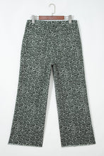 Load image into Gallery viewer, Rose Leopard Frayed Edge Wide Leg High Waist Jeans
