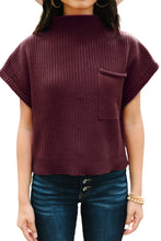 Load image into Gallery viewer, Pocket Ribbed Knit Short Sleeve Sweater
