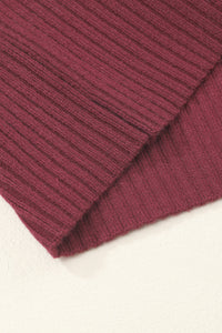 Pocket Ribbed Knit Short Sleeve Sweater