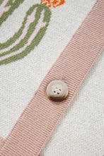 Load image into Gallery viewer, Apricot Cactus Pattern Button Front Knit Cardigan
