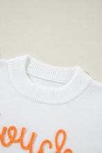 Load image into Gallery viewer, White Touchdown Tinsel Puff Short Sleeve Sweater
