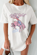 Load image into Gallery viewer, White Wild West Cowgirl Rodeo Graphic Tunic Tee
