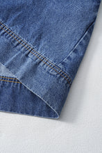 Load image into Gallery viewer, Beau Blue Short Sleeve Collared Chest Pocket Denim Mini Dress
