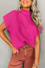 Load image into Gallery viewer, Pocket Ribbed Knit Short Sleeve Sweater
