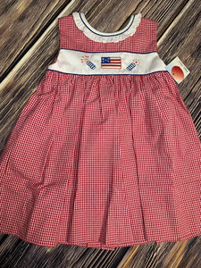 Petit Ami 4th of July Red, White, and Blue Embroidery Dress
