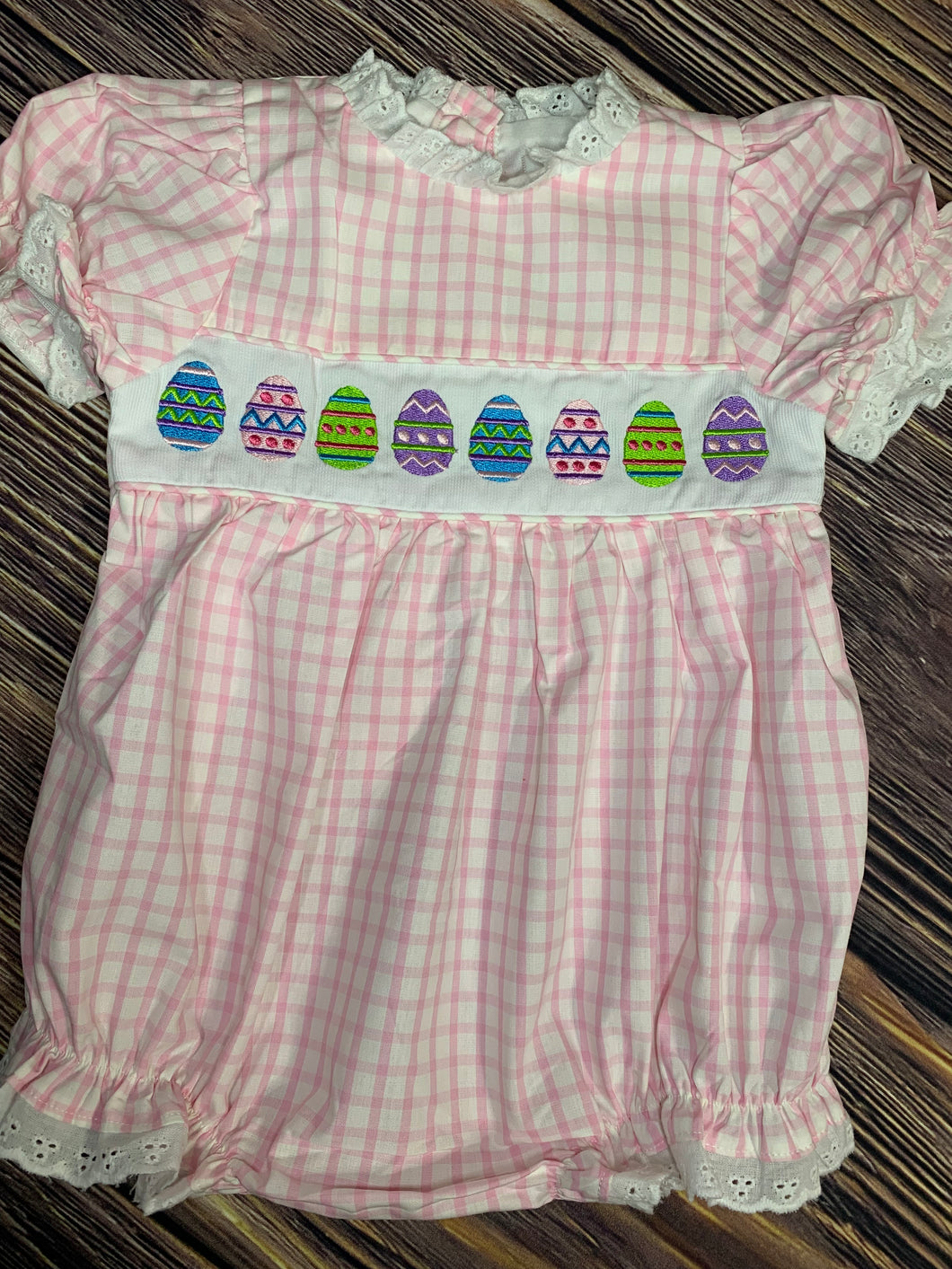 Colorful Easter Eggs, Hand Smocked Bubble