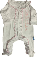 Load image into Gallery viewer, Little Sister Double Ruffled, Magnolia Baby Footie
