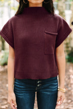 Load image into Gallery viewer, Pocket Ribbed Knit Short Sleeve Sweater
