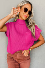 Load image into Gallery viewer, Pocket Ribbed Knit Short Sleeve Sweater
