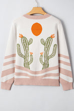 Load image into Gallery viewer, Apricot Cactus Pattern Button Front Knit Cardigan
