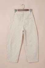 Load image into Gallery viewer, Brown Stripe Casual Barrel Jeans
