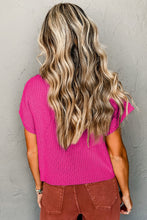 Load image into Gallery viewer, Pocket Ribbed Knit Short Sleeve Sweater
