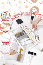 Load image into Gallery viewer, White BASEBALL Chenille Letter Patch Game Day Stadium Clear PVC Cosmetic Bag
