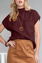 Load image into Gallery viewer, Pocket Ribbed Knit Short Sleeve Sweater
