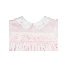 Load image into Gallery viewer, Petit Ami Hand Embroidered Pale Pink Smocked Bubble with Collar
