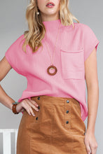Load image into Gallery viewer, Pocket Ribbed Knit Short Sleeve Sweater
