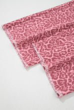 Load image into Gallery viewer, Rose Leopard Frayed Edge Wide Leg High Waist Jeans
