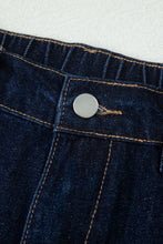 Load image into Gallery viewer, Black Embroidered Scalloped Trim Relaxed Denim Shorts

