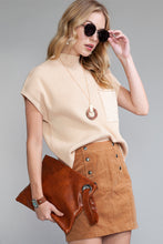Load image into Gallery viewer, Pocket Ribbed Knit Short Sleeve Sweater

