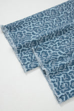Load image into Gallery viewer, Rose Leopard Frayed Edge Wide Leg High Waist Jeans
