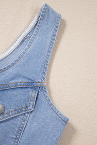 Light Wash Denim Slim Mini Dress