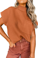 Load image into Gallery viewer, Pocket Ribbed Knit Short Sleeve Sweater
