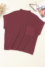 Load image into Gallery viewer, Pocket Ribbed Knit Short Sleeve Sweater
