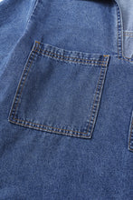 Load image into Gallery viewer, Beau Blue Short Sleeve Collared Chest Pocket Denim Mini Dress
