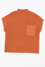 Load image into Gallery viewer, Pocket Ribbed Knit Short Sleeve Sweater
