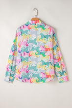 Load image into Gallery viewer, White Colorful Horse Print Long Sleeve Shirt

