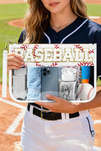 Load image into Gallery viewer, White BASEBALL Chenille Letter Patch Game Day Stadium Clear PVC Cosmetic Bag

