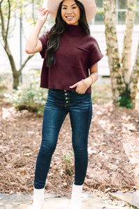 Pocket Ribbed Knit Short Sleeve Sweater