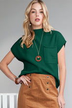 Load image into Gallery viewer, Pocket Ribbed Knit Short Sleeve Sweater
