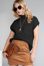 Load image into Gallery viewer, Pocket Ribbed Knit Short Sleeve Sweater
