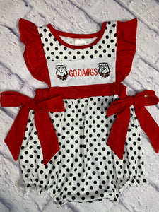 Go Dawgs Knit Embroidery/Applique Collection Ruffled Bubble