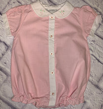 Load image into Gallery viewer, Carriage Boutique, Girls Pink Button Front Bubble With Peter Pan Collar
